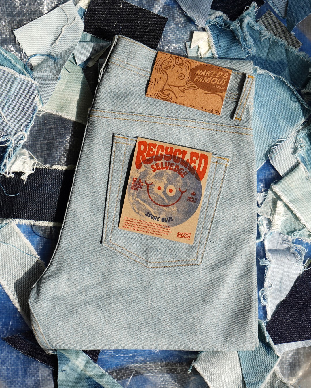 Recycled Selvedge - Stone Blue